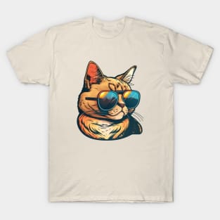 Cute Cat Wearing Sunglasses T-Shirt